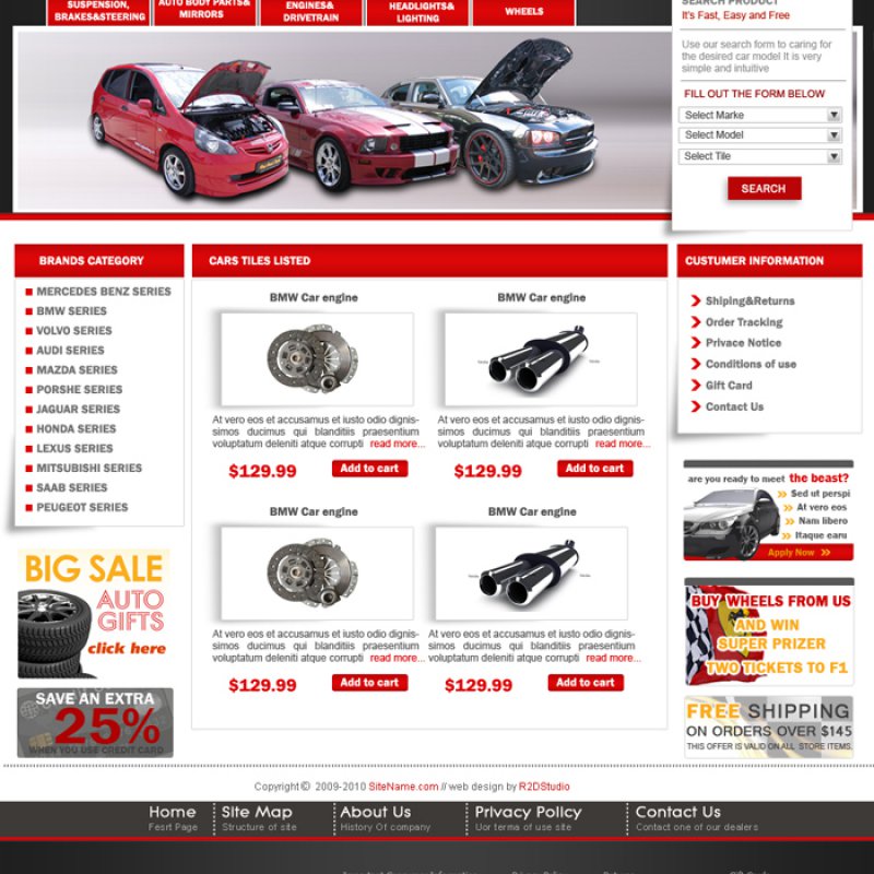 KFZ Autoteile Onlineshop design