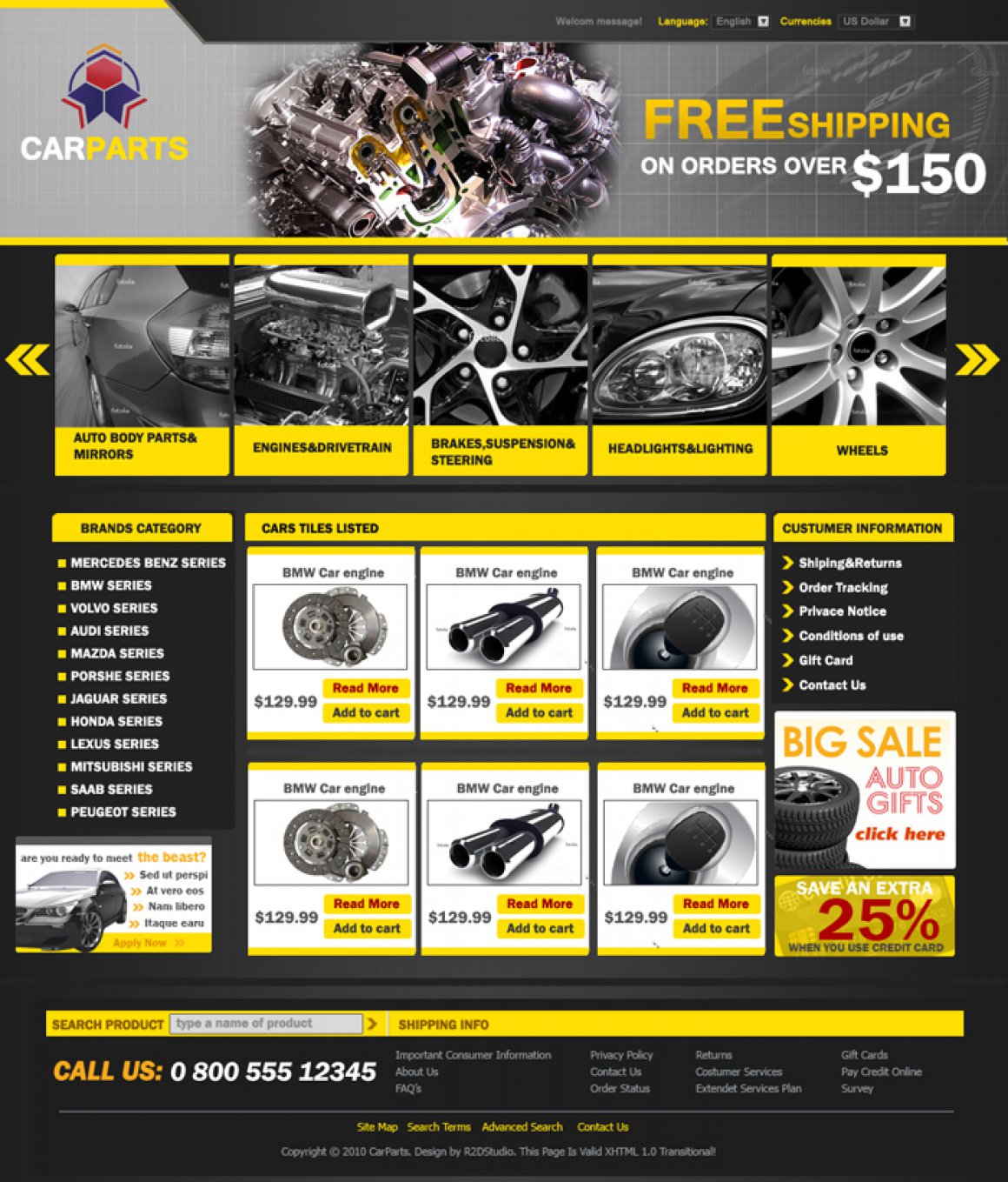 KFZ Autoteile Onlineshop design