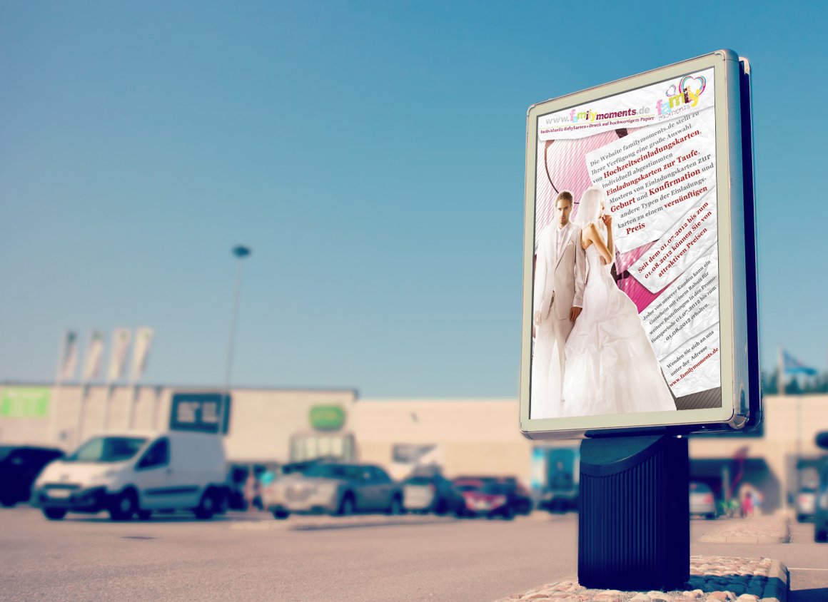 Familymoments Werbungbanner Design aus Dreieck