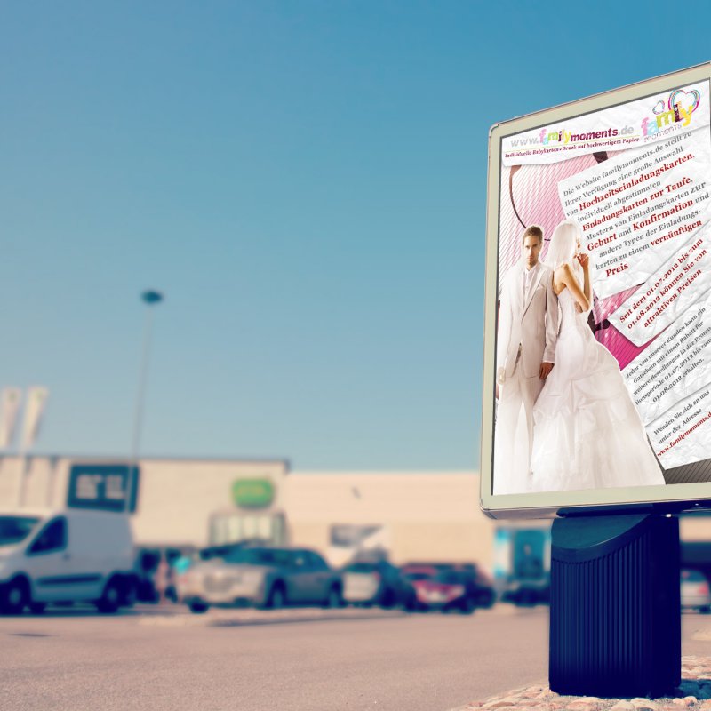 Familymoments Werbungbanner Design aus Dreieck