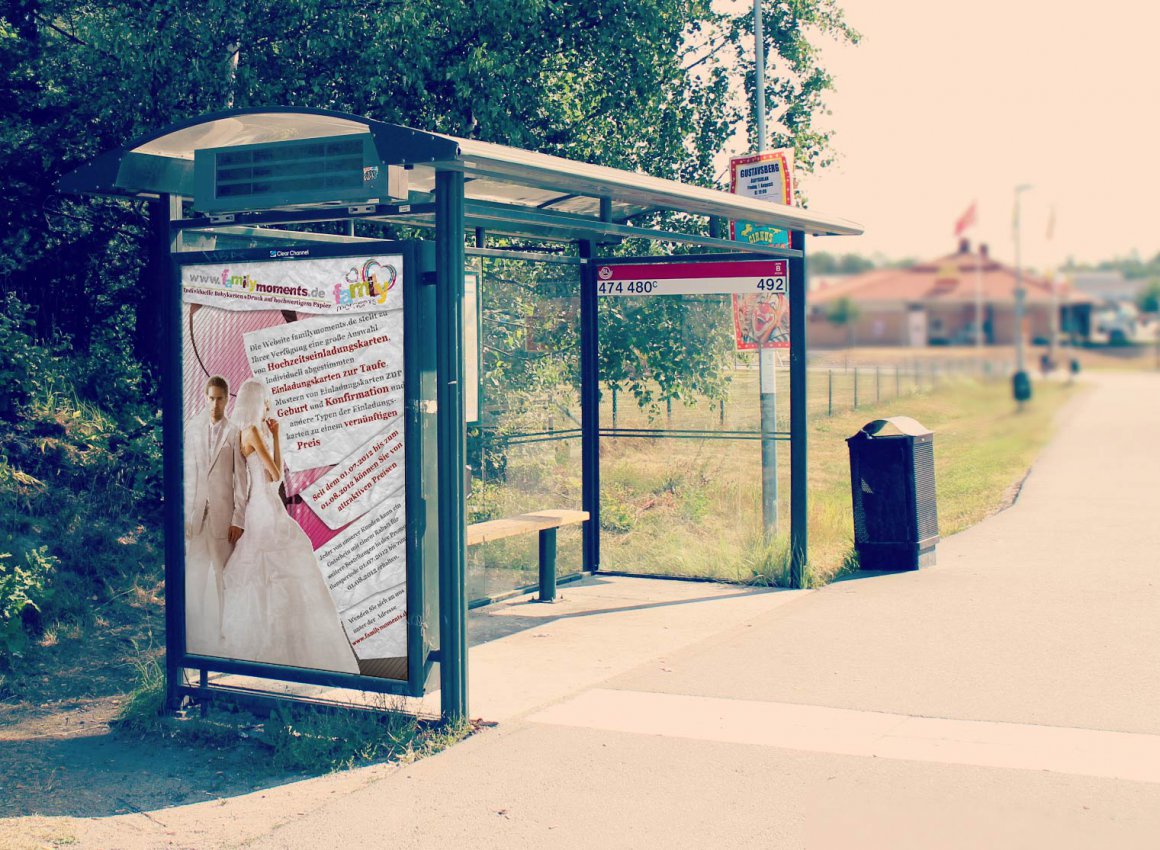 Familymoments Werbungbanner Design aus Dreieck