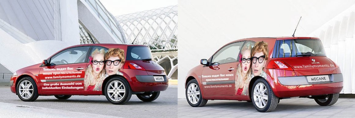 Fahrzeug Abkleiben Werbung Design