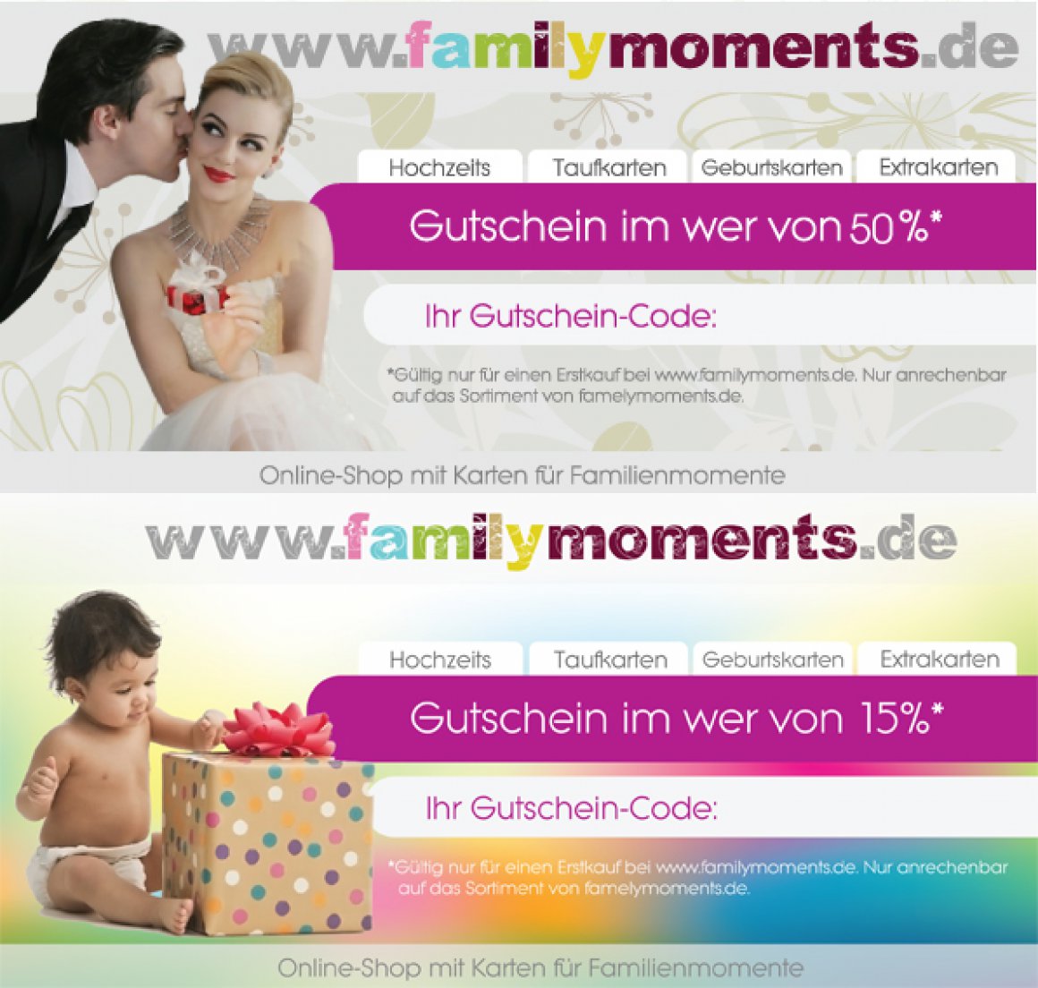 Familymoments Flyer Design aus Dreieck