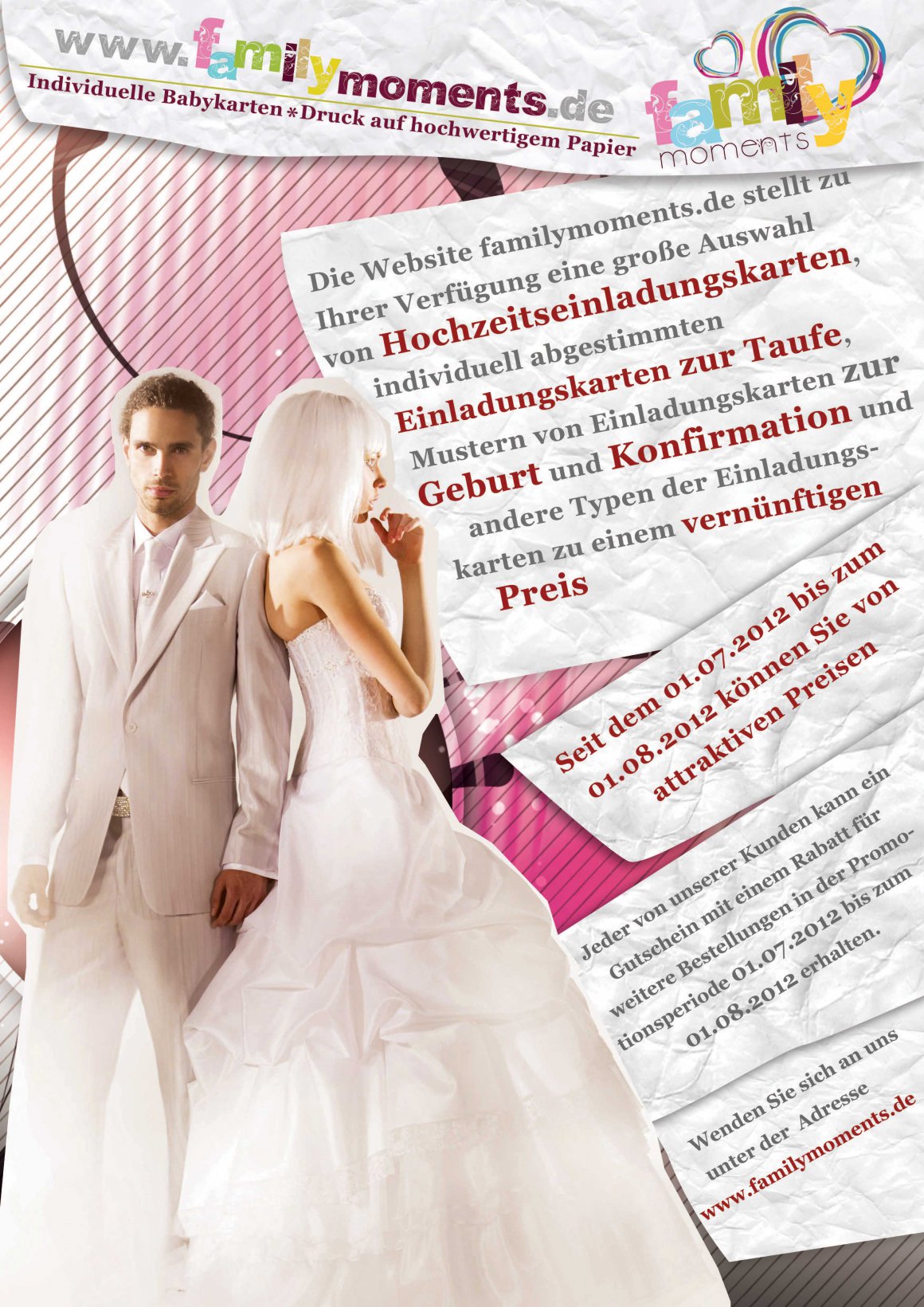 Familymoments Werbungbanner Design aus Dreieck